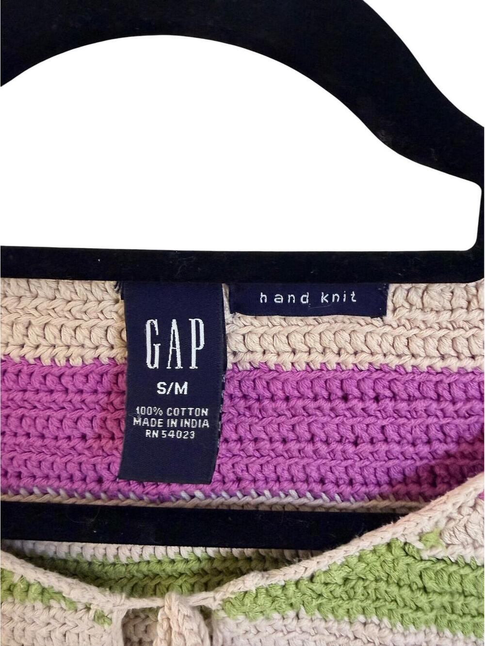Gap Hand Knit‎ Striped Tank Top Sleeveless Knit Sweater Size S - Picture 3 of 8